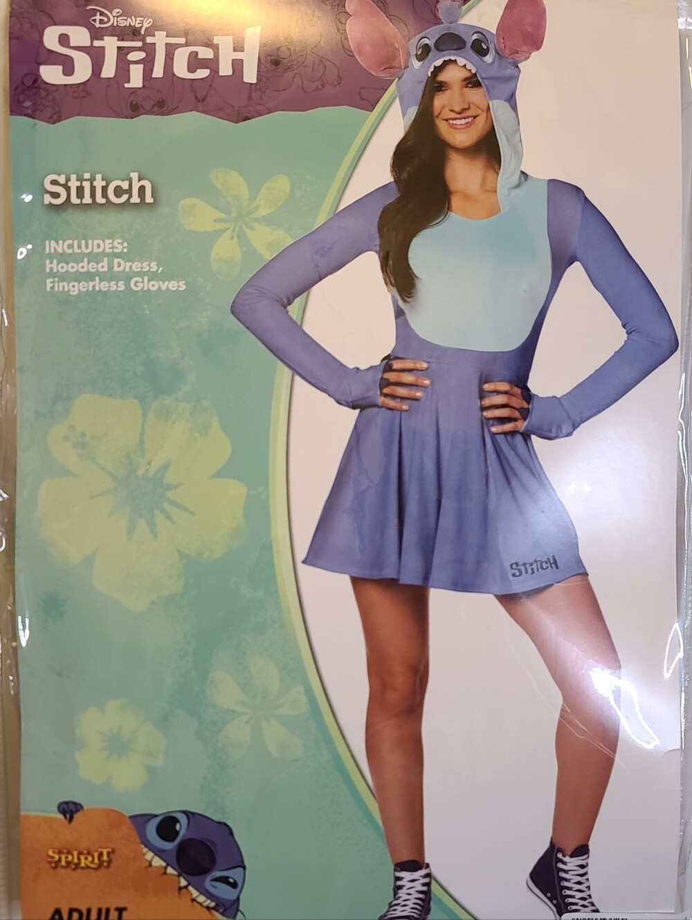 Disney Stitch Costume Mini Dress in Light Blue and Periwinkle Adult Sm NWT